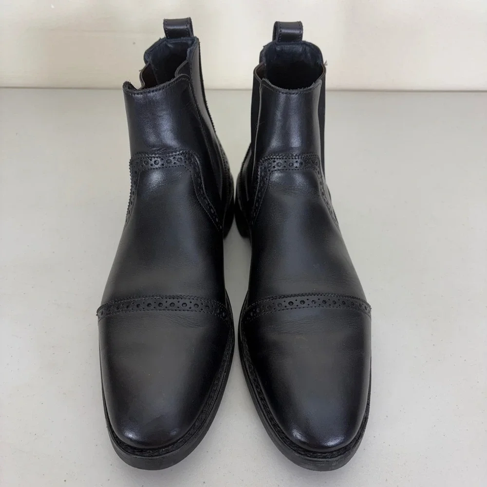 Allen Edmonds Lombard Black Leather Cap Toe Chelsea Boots Men Size 10 B Narrow